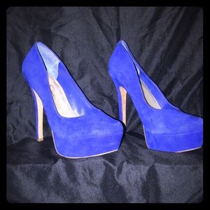JESSICA SIMPSON ocean blue platform heels size 8.5